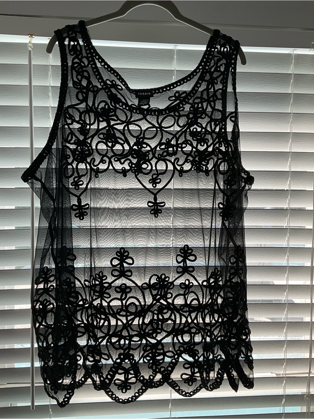 torrid Black Sheer Lace Appliqué Camisole